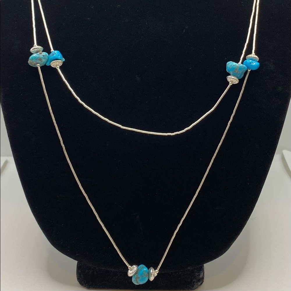 Liquid Silver Turquoise Necklace - image 2